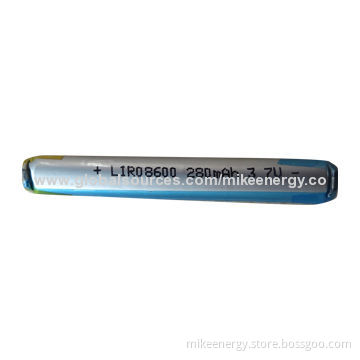 Li-polymer Battery with 280mAh Capacity and 3.7V Nominal Voltage